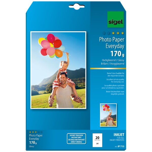 sigel InkJet-Everyday-Foto-Papier, DIN A4, hochgl&auml;nzend