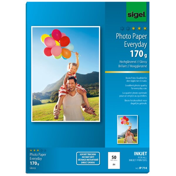 sigel InkJet-Everyday-Foto-Papier, DIN A4, hochgl&auml;nzend