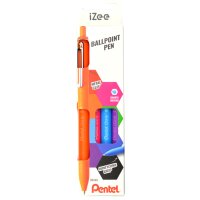 Pentel Druck-Kugelschreiber iZee, 4er Etui, Trendfarben