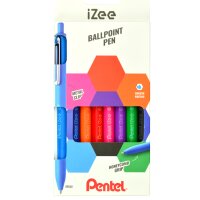 Pentel Druck-Kugelschreiber iZee, 4er Etui, Trendfarben