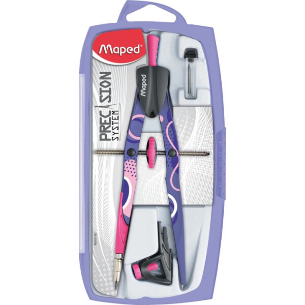 Maped Coffret compas PRECISION SYSTEM FANCY, 3 pièces