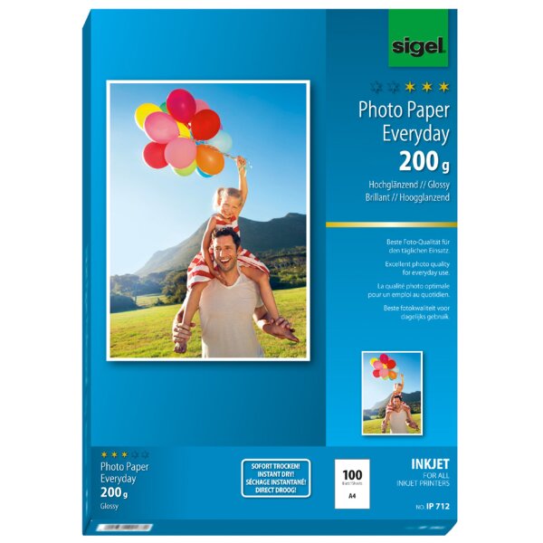 sigel InkJet-Everyday-Foto-Papier, DIN A4, hochgl&auml;nzend