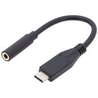 DIGITUS USB Type-C Audio Adapterkabel, 0,2 m, schwarz