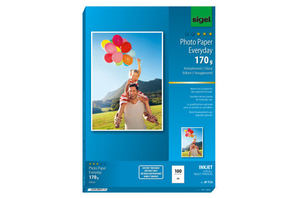 SIGEL InkJet Photo Paper Everyday A4 IP715 170g glossy 100 flls.