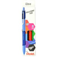Pentel Druck-Kugelschreiber iZee, 4er Etui, Basisfarben