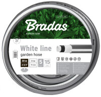 Bradas Tuyau darrosage WHITE LINE, 1/2, argent/blanc, 30 m