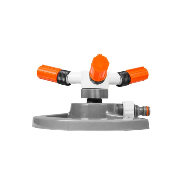Bradas 3-Arm-Rasensprenger WHITE LINE, grau weiss orange