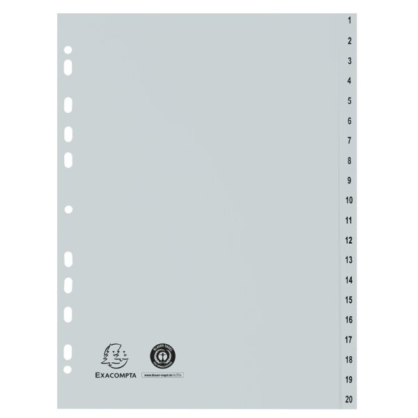 EXACOMPTA Kunststoff-Register, Zahlen, DIN A4, 31-teilig