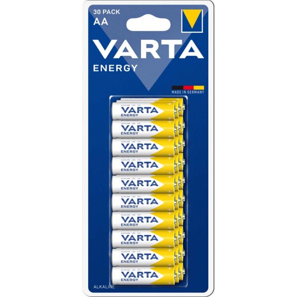 VARTA Alkaline Batterie Energy, Mignon (AA LR6), 30er Pack