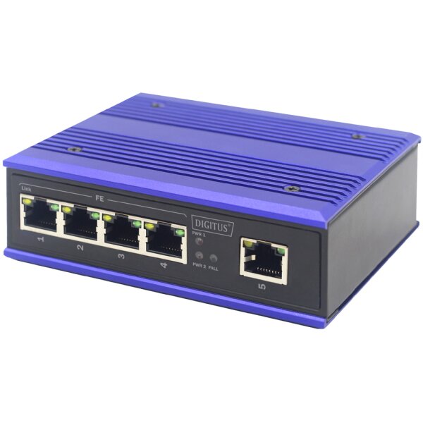 DIGITUS Industrial Fast Ethernet Switch, 5-Port, Unmanaged