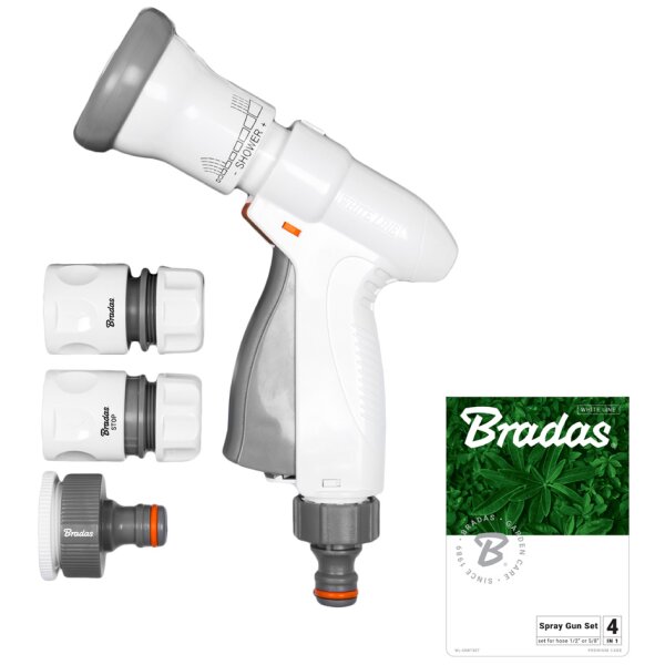 Bradas Gartenbrause-Set SUPER SPRAY, 4-teilig, grau weiss