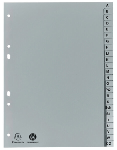 EXACOMPTA Kunststoff-Register, A-Z, DIN A5, 24-teilig