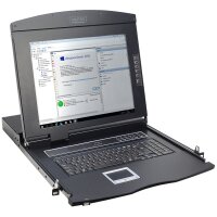DIGITUS 19" Konsole mit KVM Switch, 16 Port, mit TFT Monitor