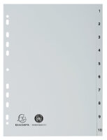 EXACOMPTA Kunststoff-Register, Zahlen, DIN A4, 10-teilig