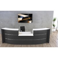 kerkmann Comptoir arrondi BARI avec élément bas, blanc