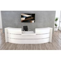 kerkmann Comptoir arrondi BARI avec élément bas, blanc