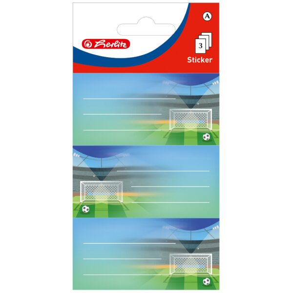 herlitz Buchetiketten Fussball, 76 x 35 mm