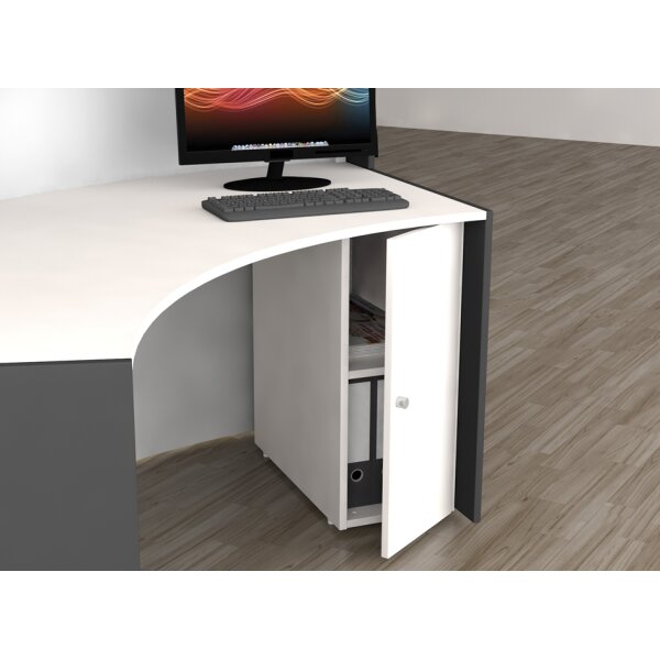 kerkmann Bogentheke BARI, (B)2.550 x (T)1.200 mm, weiss