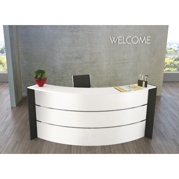 kerkmann Bogentheke BARI, (B)2.550 x (T)1.200 mm, weiss