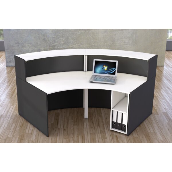 kerkmann Bogentheke BARI, (B)2.550 x (T)1.200 mm, weiss