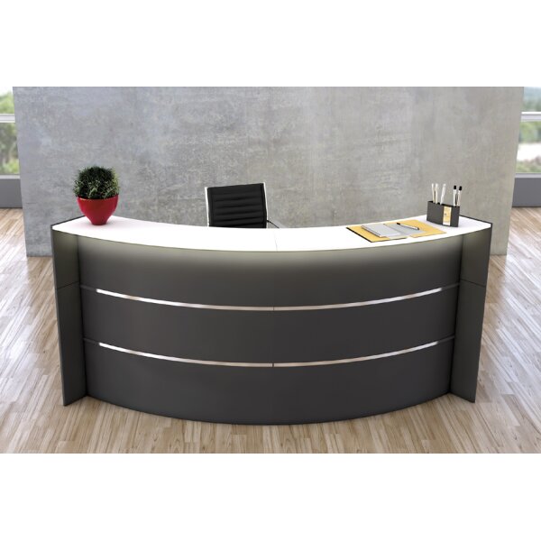 kerkmann Comptoir arrondi BARI, (L)2.550x(P)1.200 mm, blanc