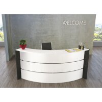 kerkmann Comptoir arrondi BARI, (L)2.550x(P)1.200 mm, blanc