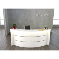 kerkmann Bogentheke BARI, (B)2.550 x (T)1.200 mm, weiss