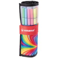 STABILO Fasermaler Pen 68, 25er Rollerset ARTY Edition
