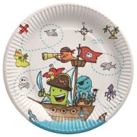 PAPSTAR Assiette en carton Pirates, rond, 230 mm