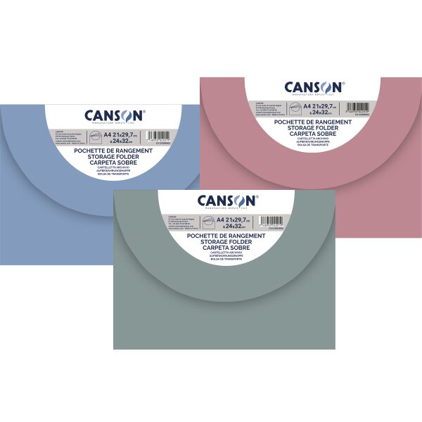 CANSON Zeichnungsmappe "Pastellfarben", 340 x 470 mm