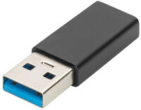 DIGITUS USB Type-C Adapter, USB A - USB-C, schwarz