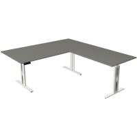 kerkmann Table de bureau assis-debout Move 3 fresh, blanc