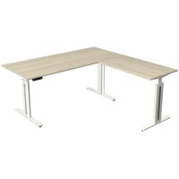 kerkmann Sitz-Steh-Schreibtisch Move 3 fresh mit Anbau, weiss