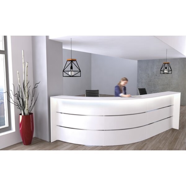 kerkmann Bogentheke BARI, (B)3.320 x (T)1.800 mm, weiss