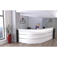 kerkmann Comptoir arrondi BARI, (L)3.320x(P)1.800 mm, blanc