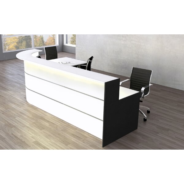 kerkmann Grand comptoir en L BARI, espace conseil, blanc