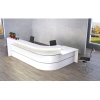 kerkmann Grand comptoir en L BARI, espace conseil, blanc