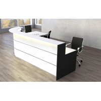 kerkmann Grand comptoir en L BARI, espace conseil, blanc