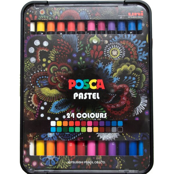 POSCA Crayon de cire PASTEL KPA100, étui de 24