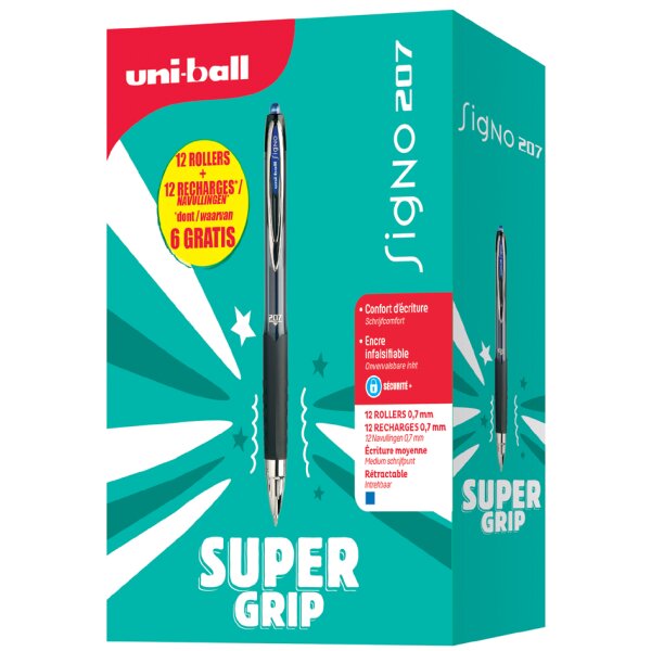 uni-ball Gel-Tintenroller SIGNO 207E, VALUE PACK, blau