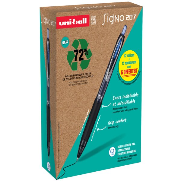 uni-ball Gel-Tintenroller SIGNO 207E, VALUE PACK, blau
