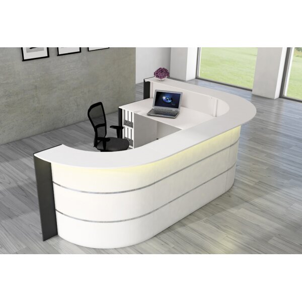 kerkmann Comptoir en L BARI, pour 1-2 personnes, blanc