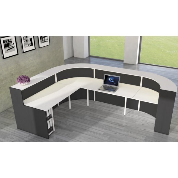 kerkmann Comptoir en L BARI, pour 1-2 personnes, blanc