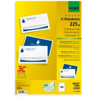 sigel Cartes de visite 3C, 85 x 55 mm, 225 g/m2, extra blanc