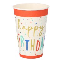 PAPSTAR Gobelet en carton Happy Birthday, 0,2 l
