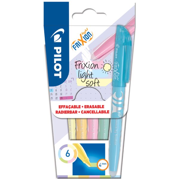 PILOT Surligneur FRIXION light soft, étui de 6