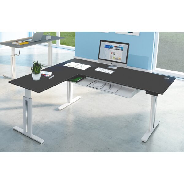 kerkmann Table de bureau assis-debout Move 3 fresh, blanc