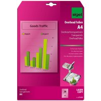 sigel Farb-Laserdrucker- Kopier-Folie, DIN A4, transparent