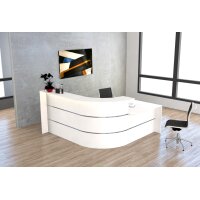 kerkmann Petit comptoir en L BARI, espace conseil, blanc