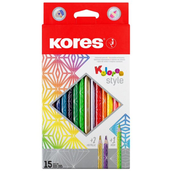 Kores Crayon de couleur Kolores Style, étui carton de 26
